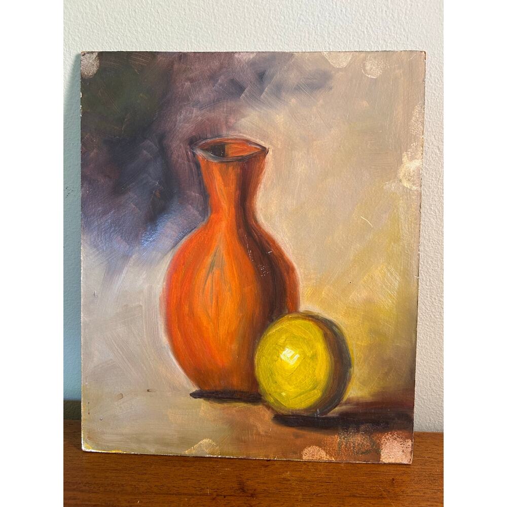 Vintage Original Oil Still Life on Board